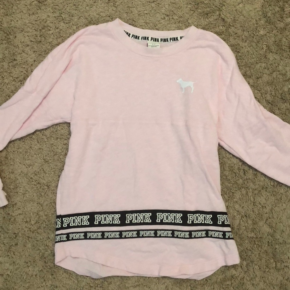 PINK varsity crew shirt